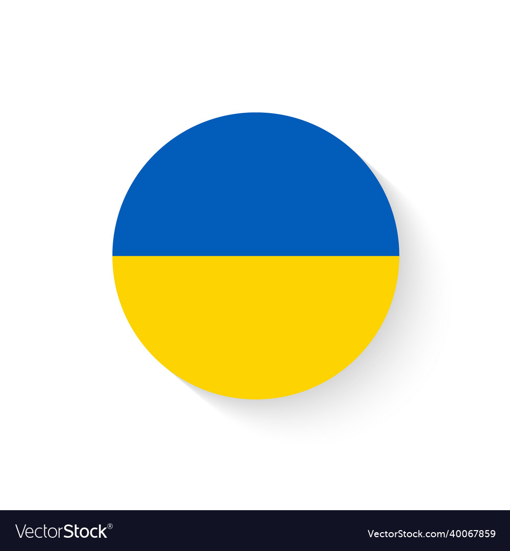 Round icon with national flag of ukraine isolated Vector Image