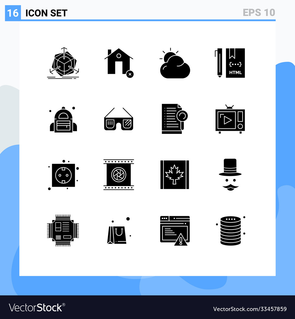 Set 16 modern ui icons symbols signs for html