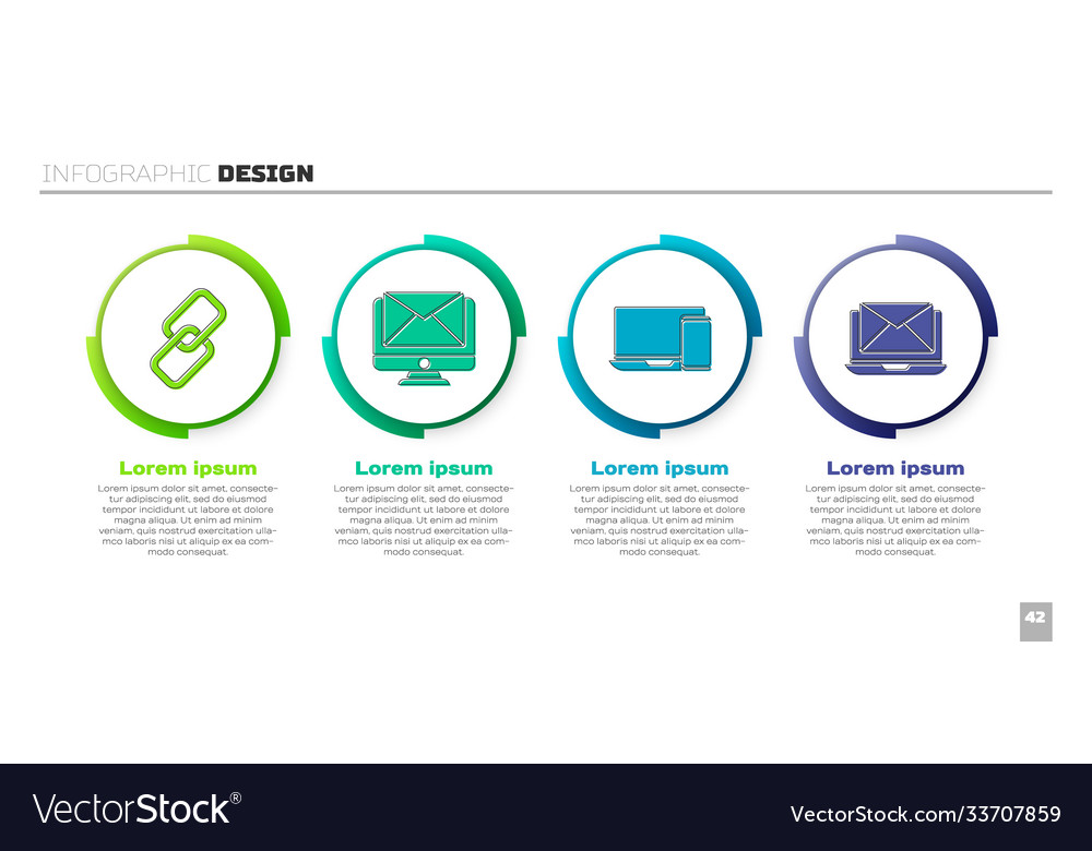 Set chain link monitor and envelope vector image Set chain link monitor and envelope