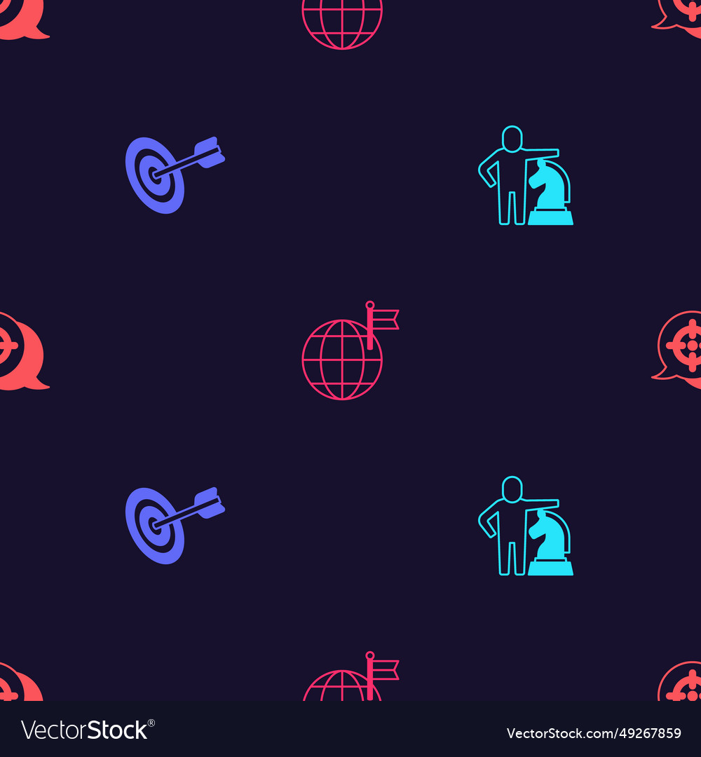 Set chess target planet with flag and on seamless