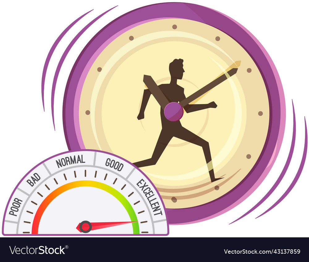 Stopwatch on white background clock with running vector image Stopwatch on white background clock with running