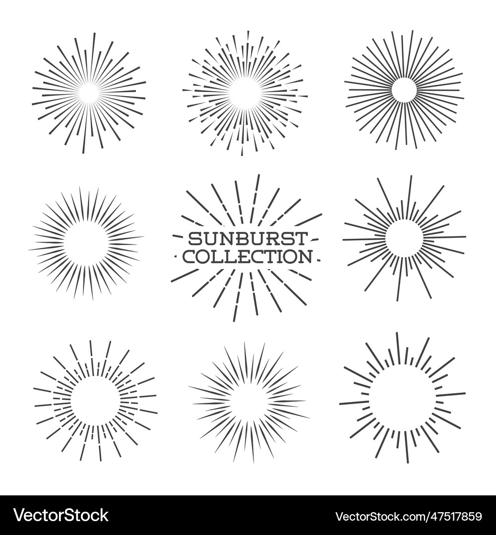 Sunburst set Royalty Free Vector Image - VectorStock