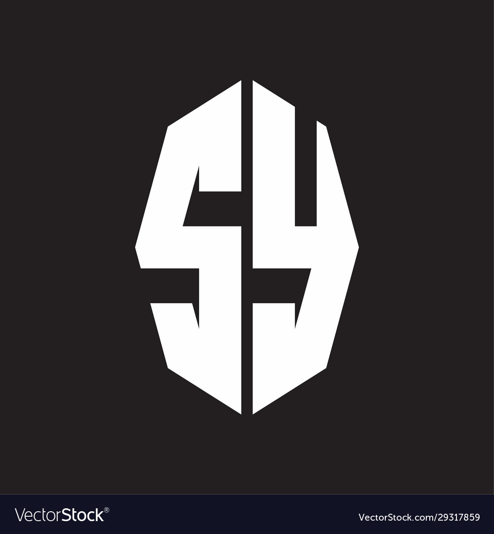 Sy logo monogram with octagonal ribbon style