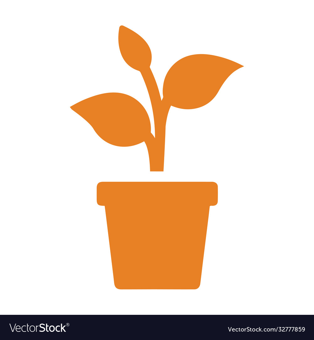 Tree plantation icon orange design Royalty Free Vector Image