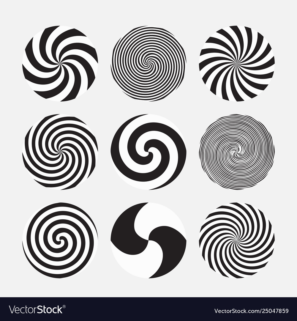 Various circular monochrome twirls