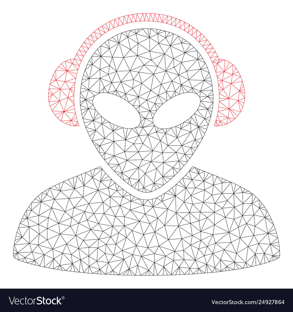 Alien operator polygonal frame mesh vector image Alien operator polygonal frame mesh