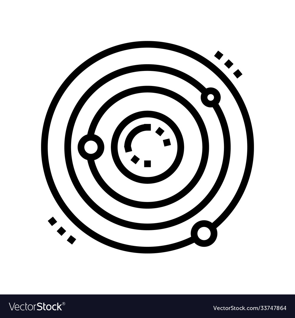 Atom core line icon isolated