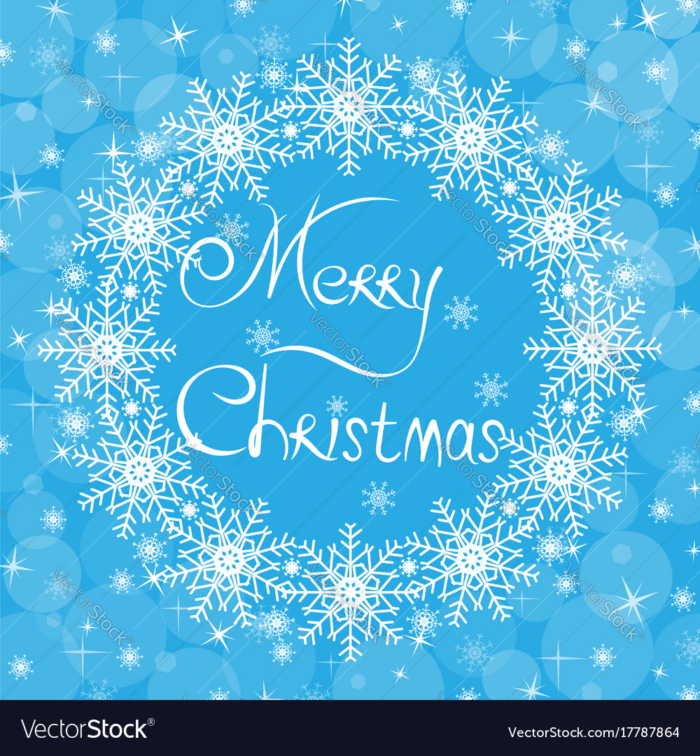 Christmas blue card vector image Christmas blue card