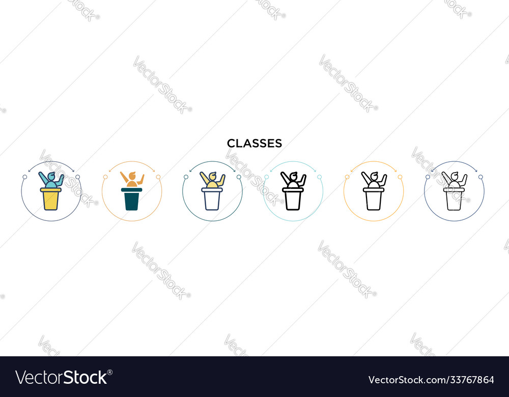 Classes icon in filled thin line outline vector image Classes icon in filled thin line outline