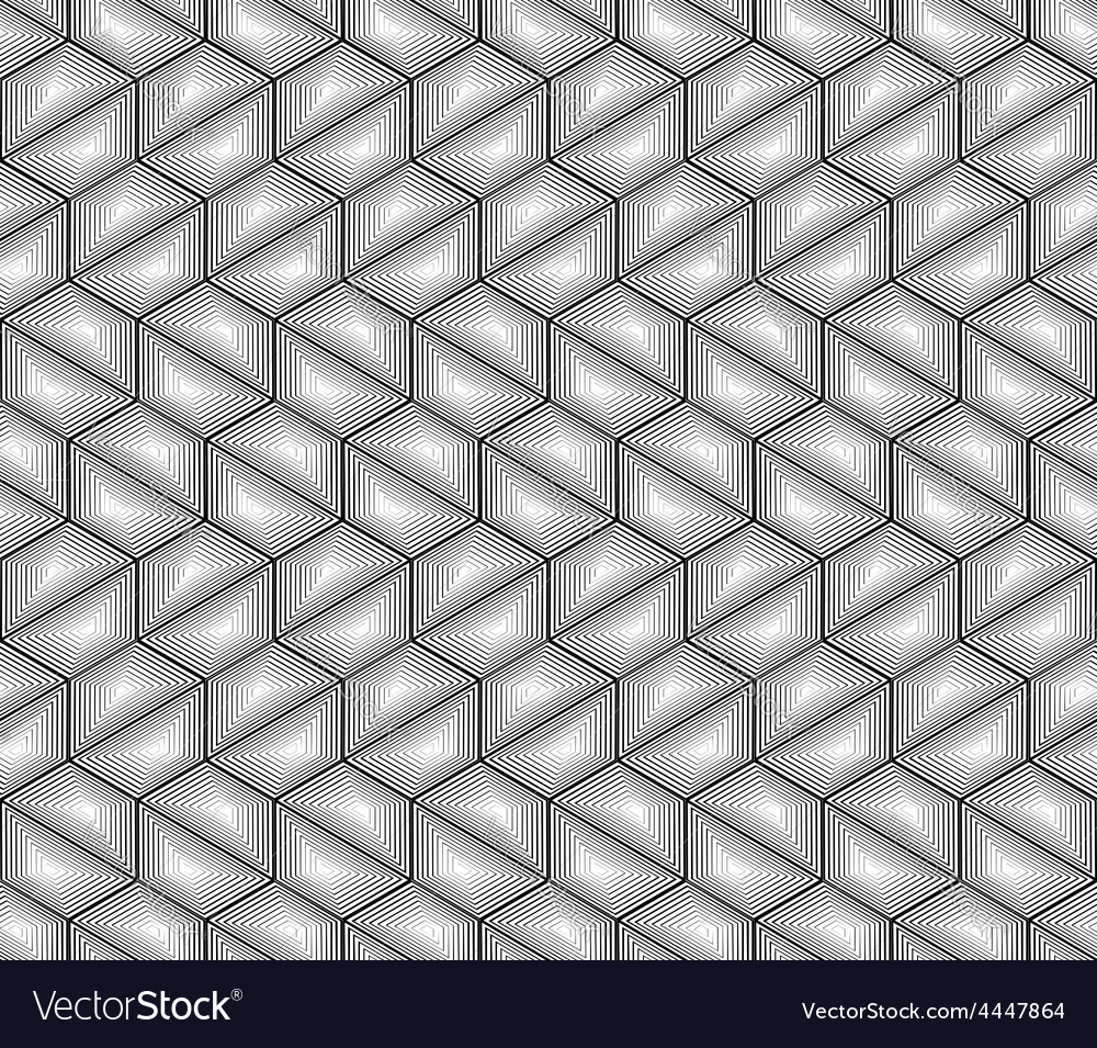 Design seamless monochrome hexagon pattern