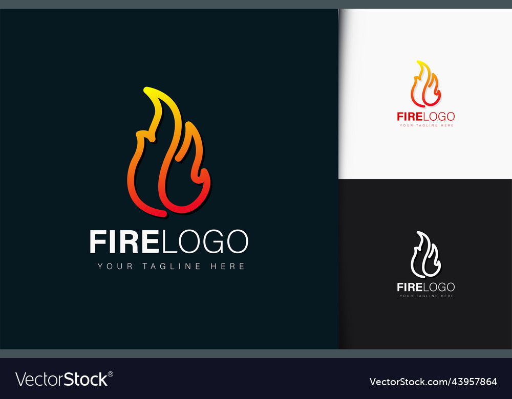 Fire logo design with gradient