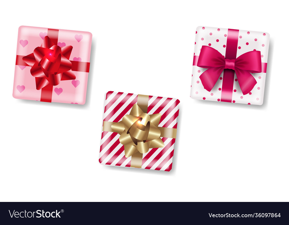 Gift Box Isolated White Background Royalty Free Vector Image