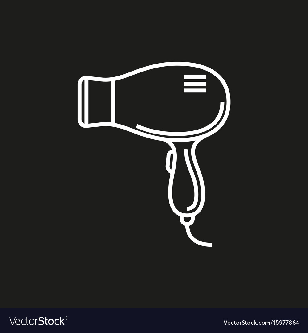 Hairdryer icon sign on black background Royalty Free Vector Hairdryer icon sign on black background Royalty Free Vector