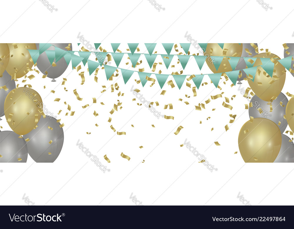 Happy color background with glossy balloon party