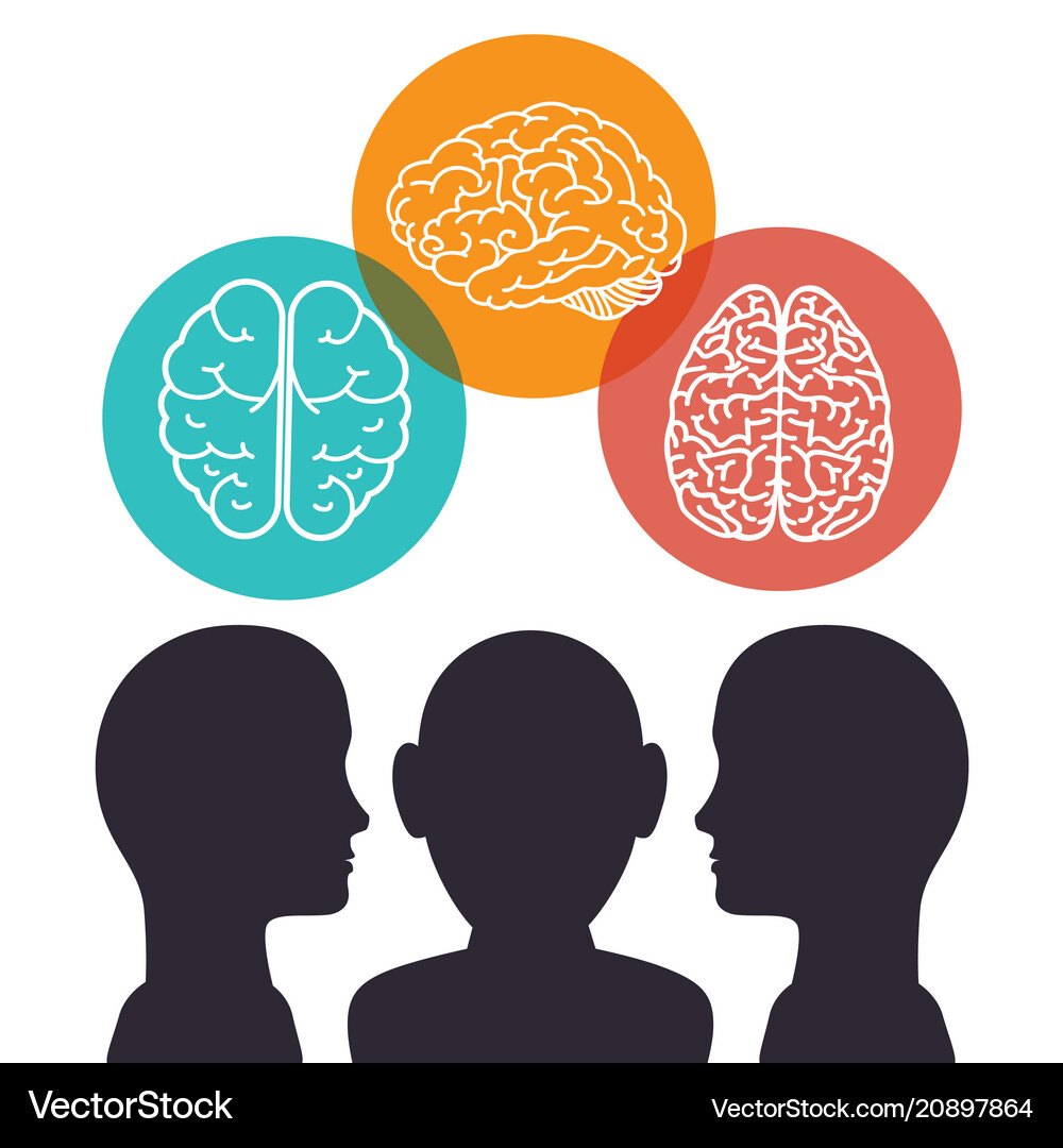 Human profile creative brain Royalty Free Vector Image