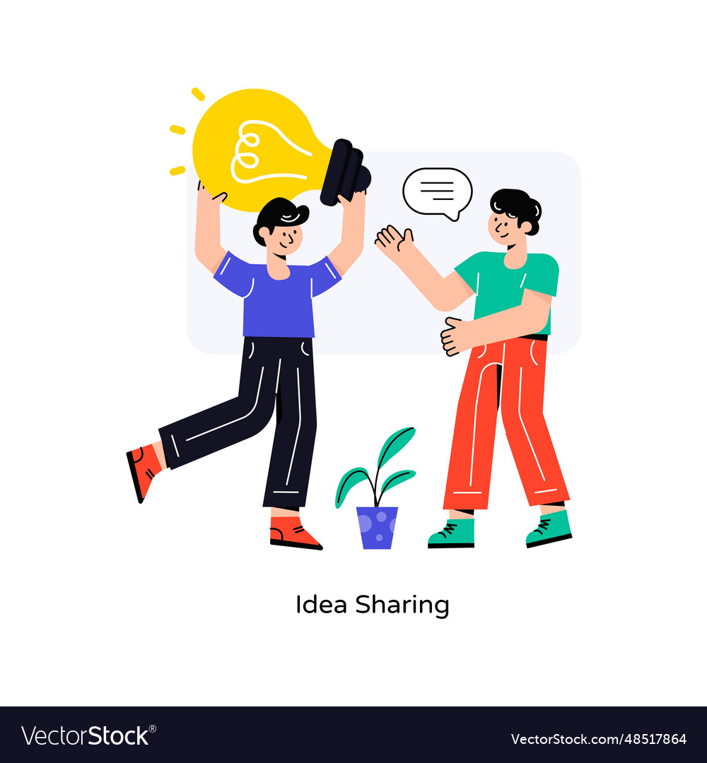 Idea sharing flat style design