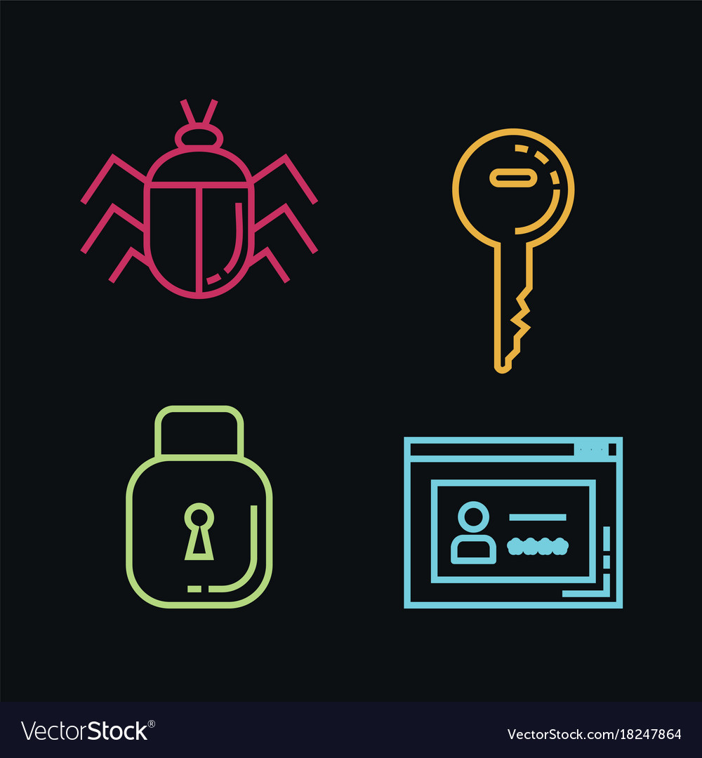 Informatic security set icons