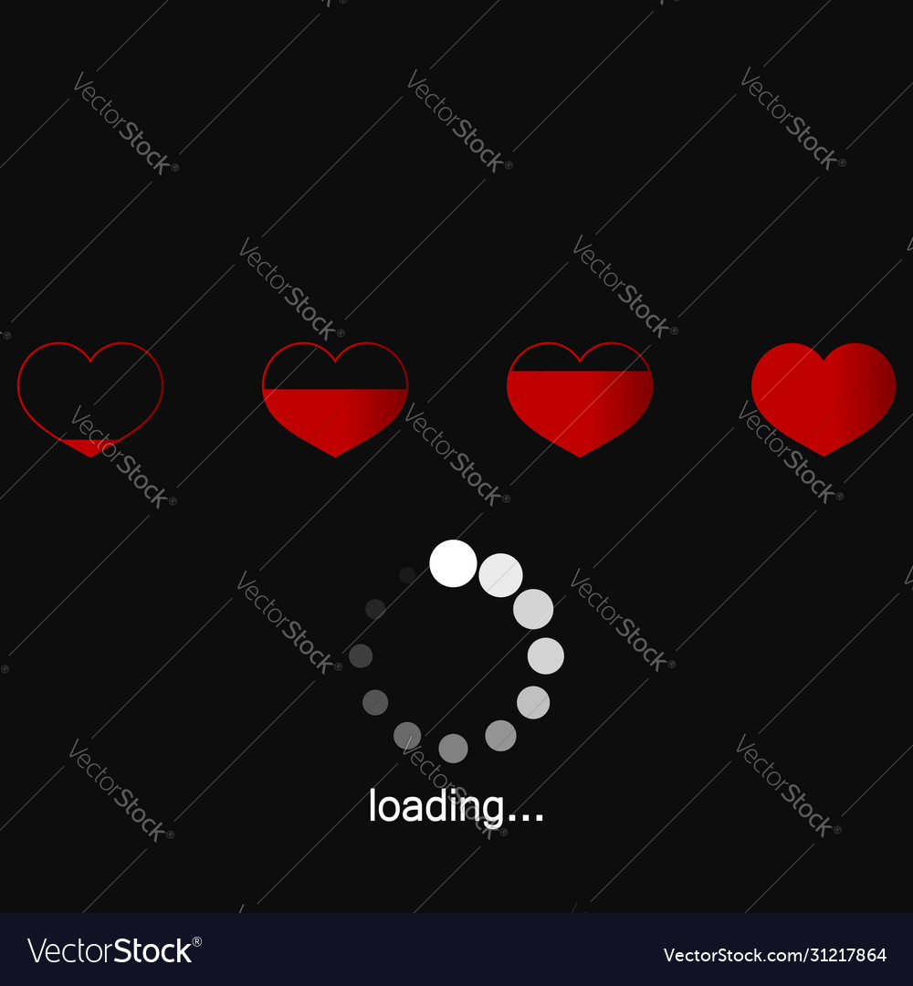 Love loading - progress bar vector image Love loading - progress bar