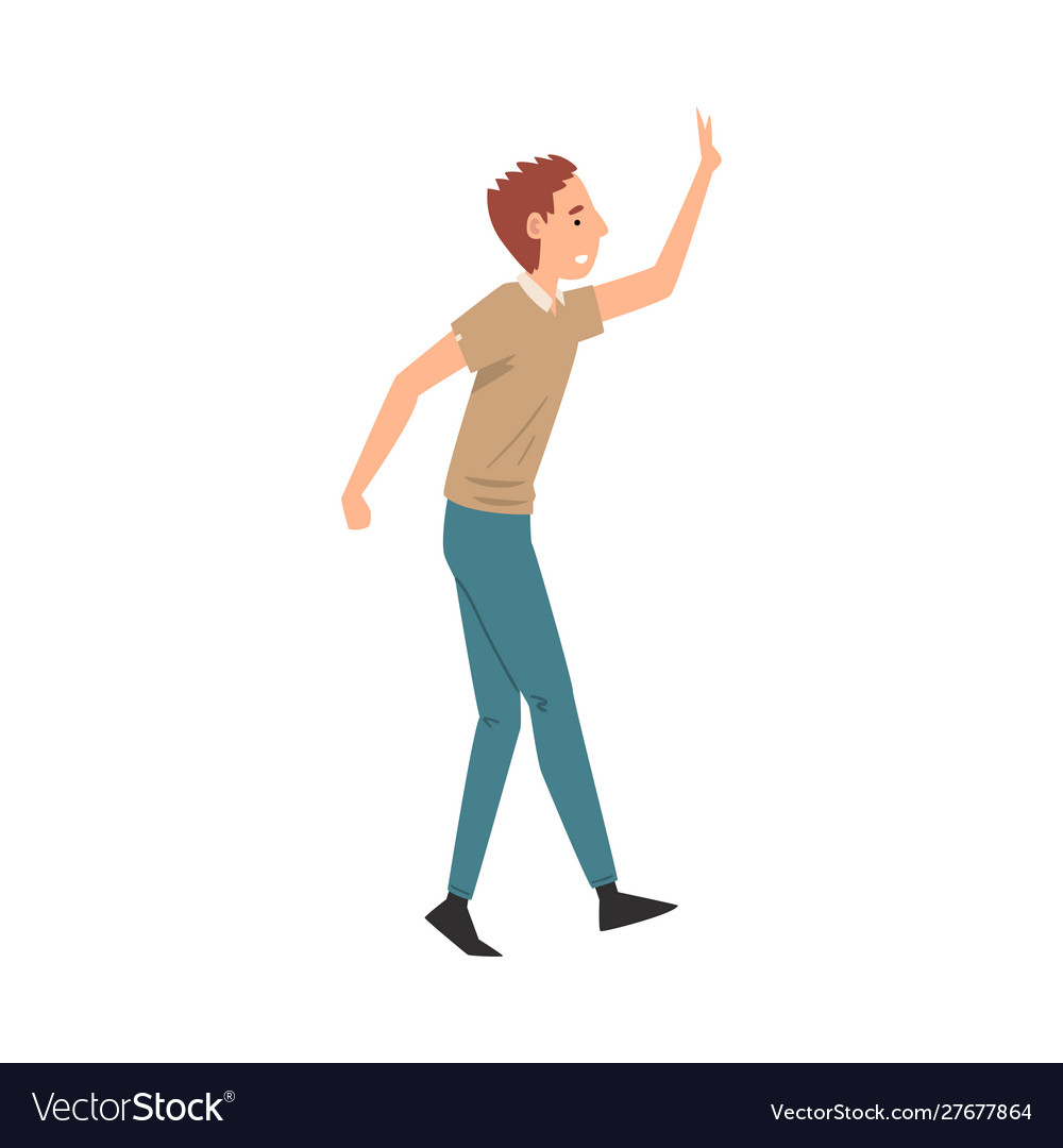 Man giving high five smiling guy greeting partner Vector Image