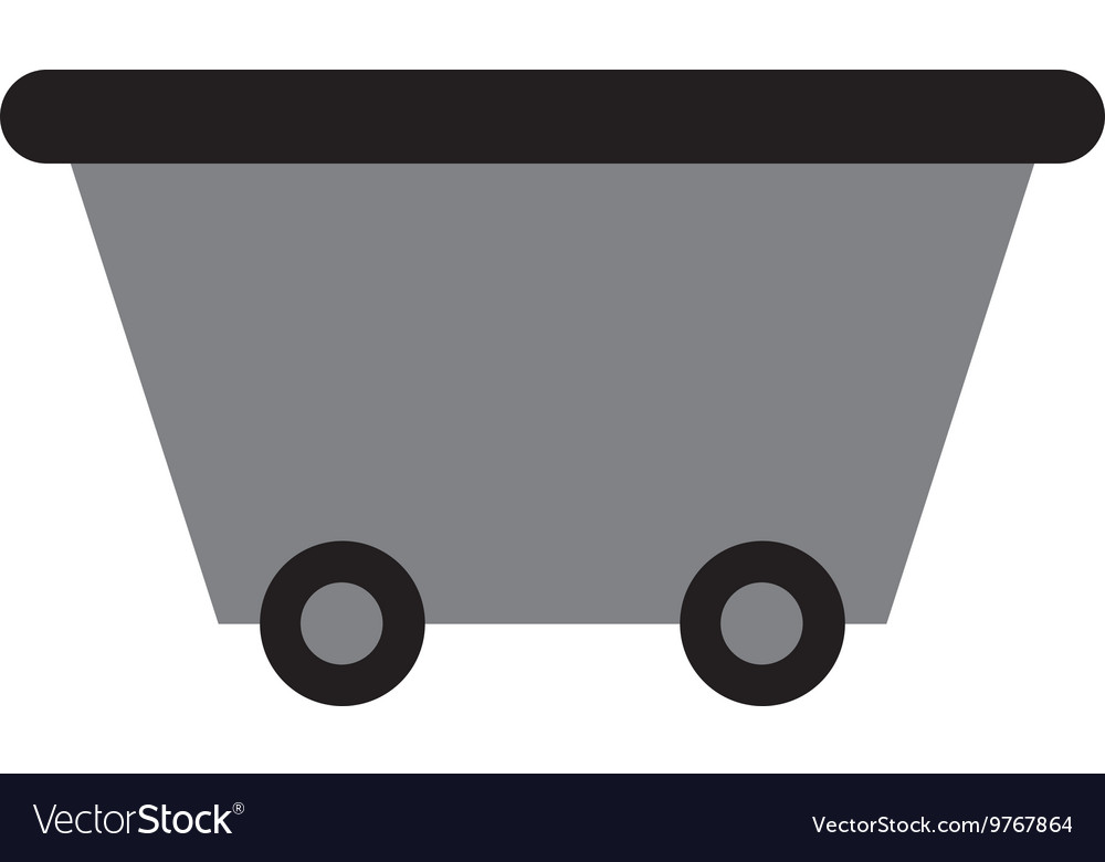Mining cart isolated icon design