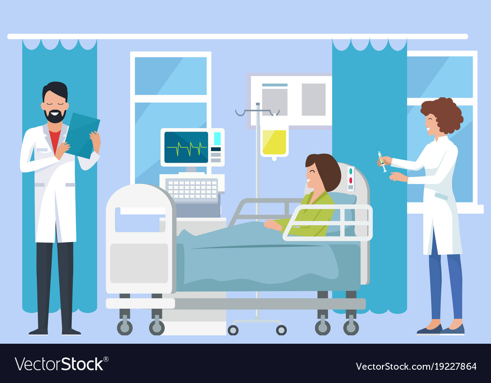 Patients check up at doctor Royalty Free Vector Image