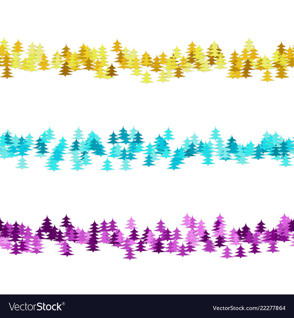Pine tree pattern paragraph rule line design set