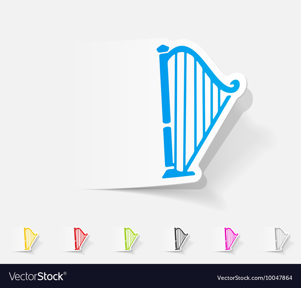 Realistic design element harp