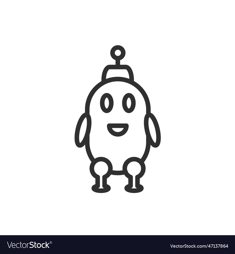 Robot icon thin line from artificial vector image Robot icon thin line from artificial