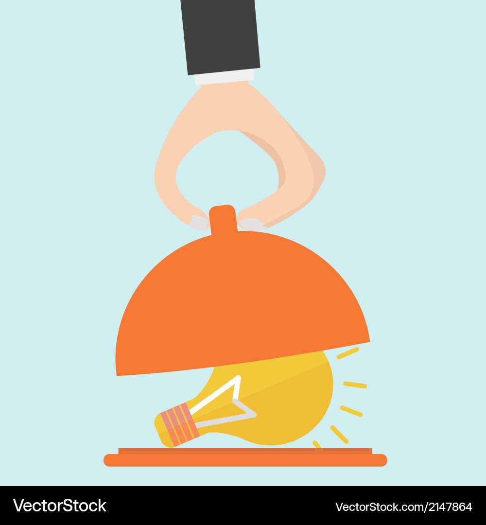 Serving an idea Royalty Free Vector Image - VectorStock