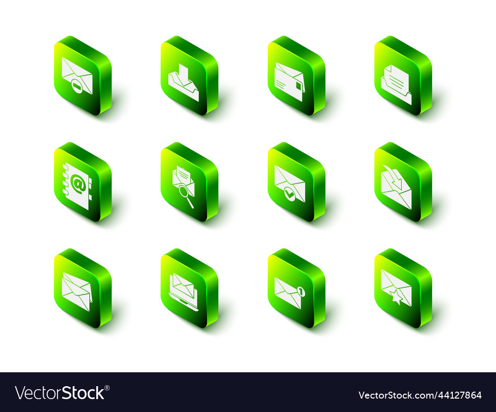 Set download inbox envelope drawer with document vector image Set download inbox envelope drawer with document