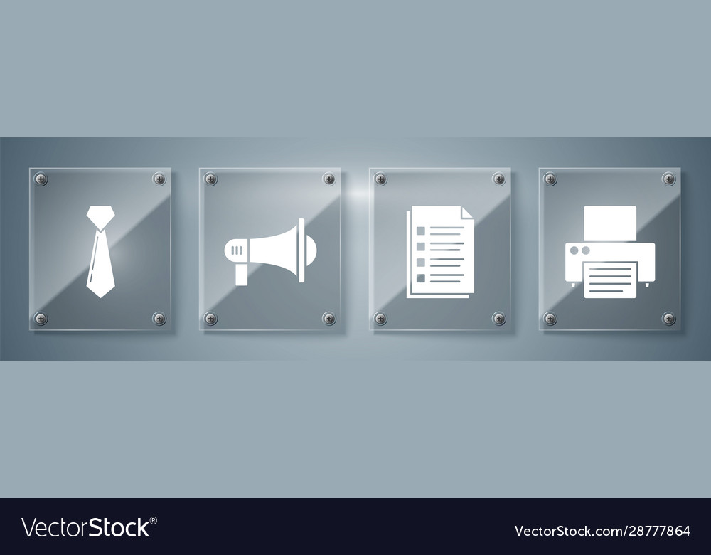 Set printer file document megaphone and tie