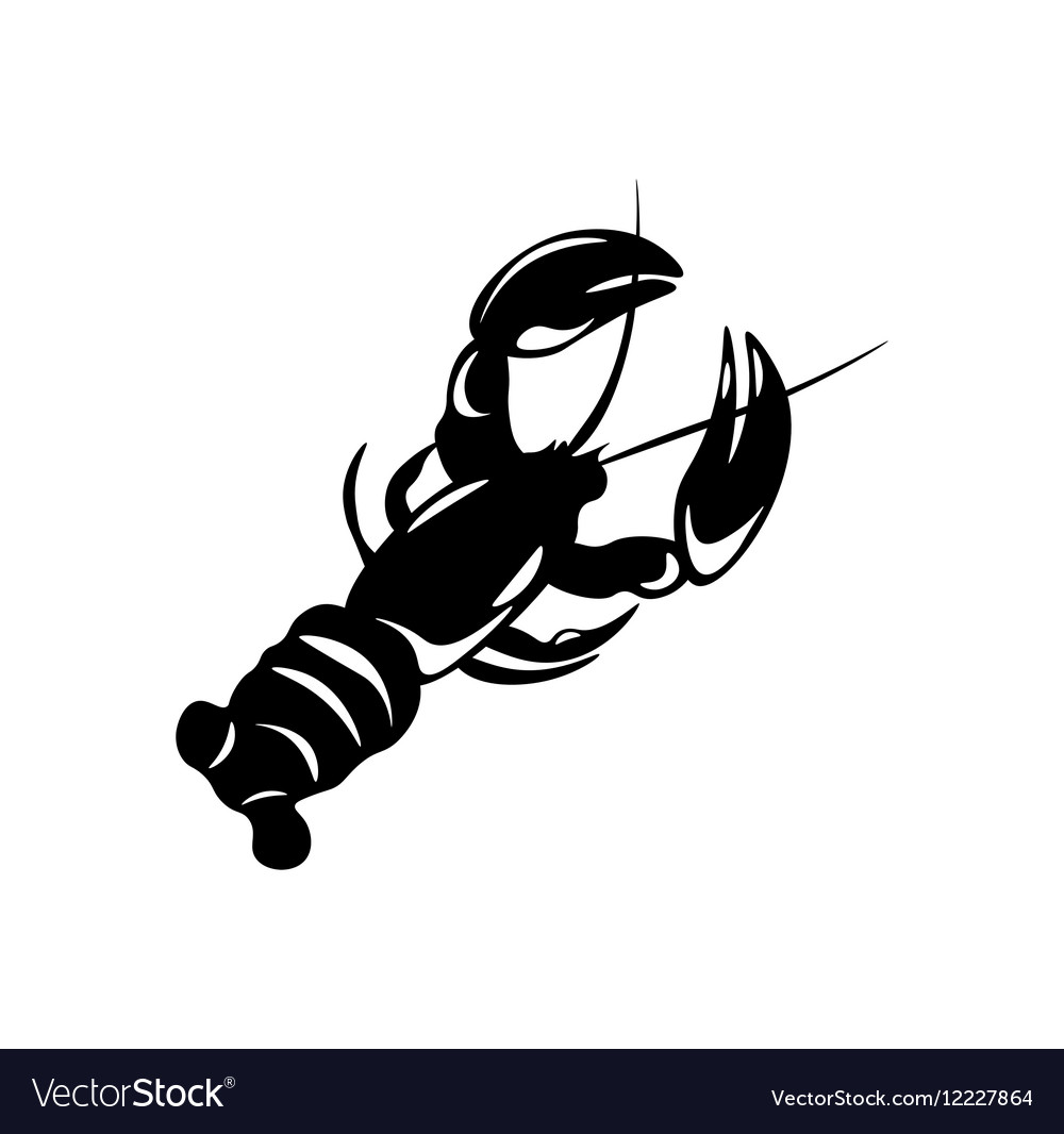 Silhouette Of A Lobster Isolated Royalty Free Vector Image