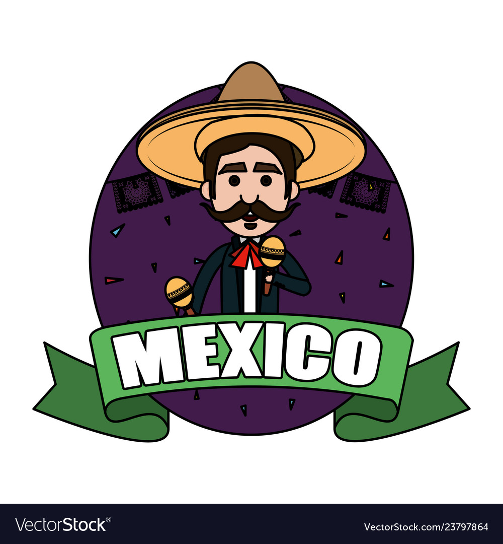 Traditional mexican mariachi character Royalty Free Vector