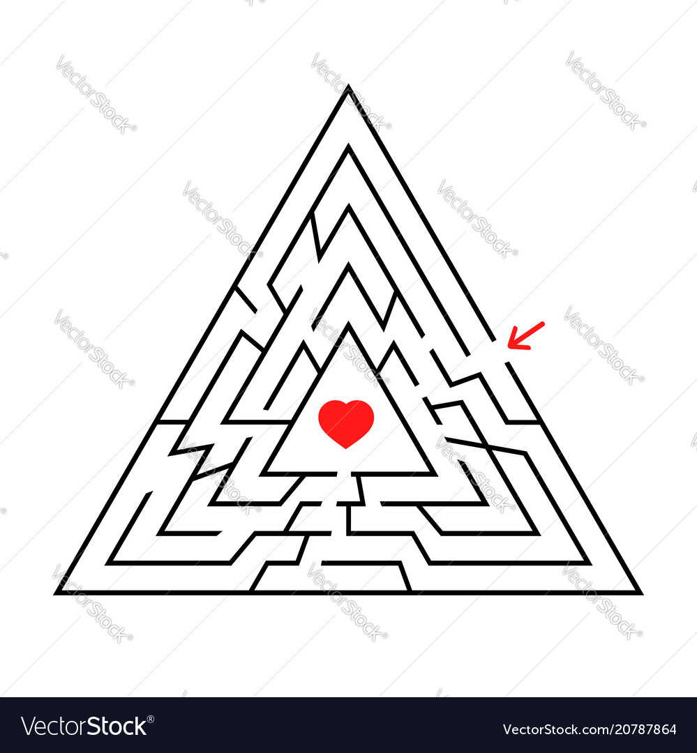 Dreieckiges Labyrinth mit Eingang und Ausgang vector image Dreieckiges Labyrinth mit Eingang und Ausgang