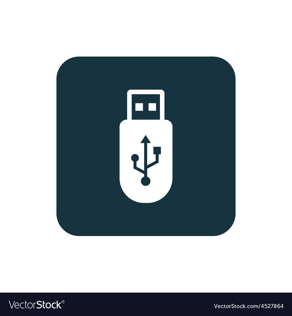 Usb icon rounded squares button