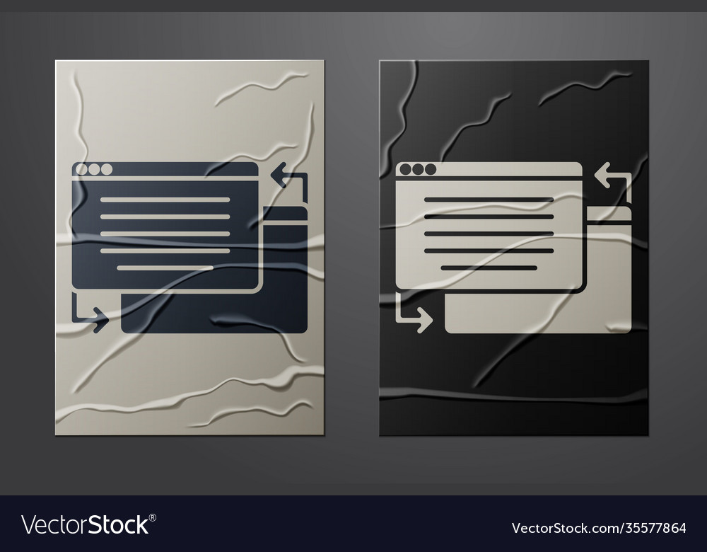 White ui or ux design icon isolated on crumpled vector image White ui or ux design icon isolated on crumpled