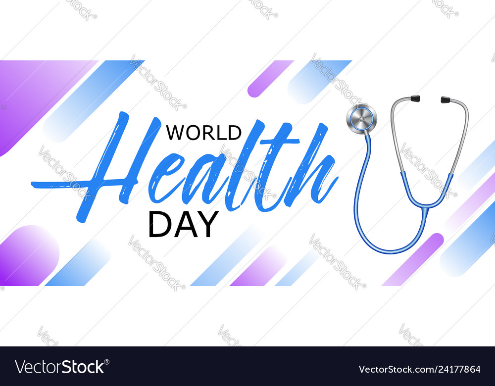 World Health Day Design With Stethoscope Banner Vector Image