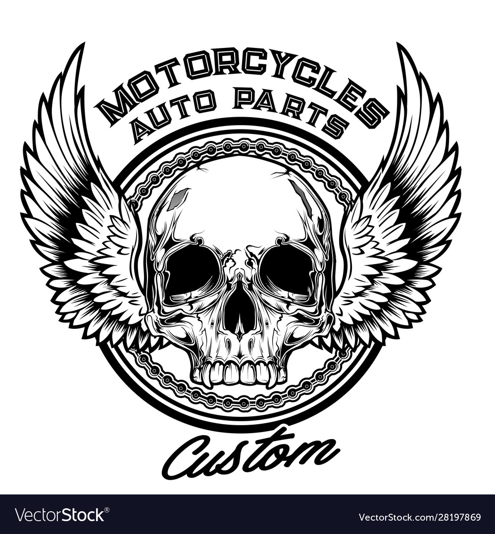 Badge bike biker chopper classic club Royalty Free Vector