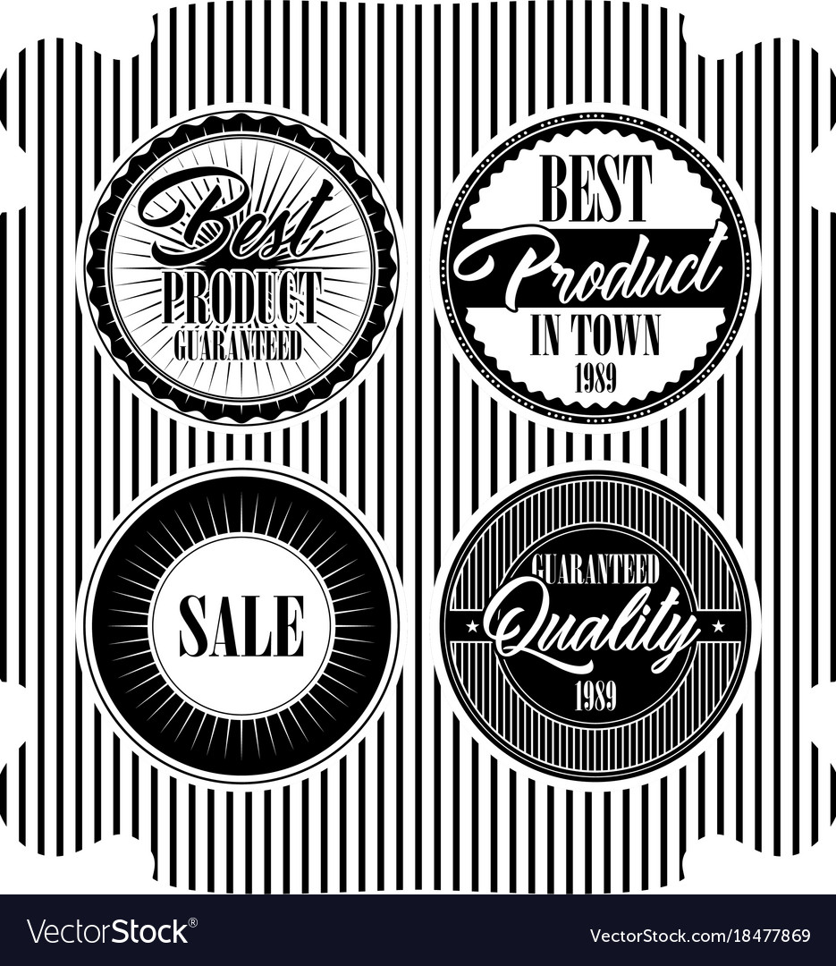 Black and white retro vintage badges