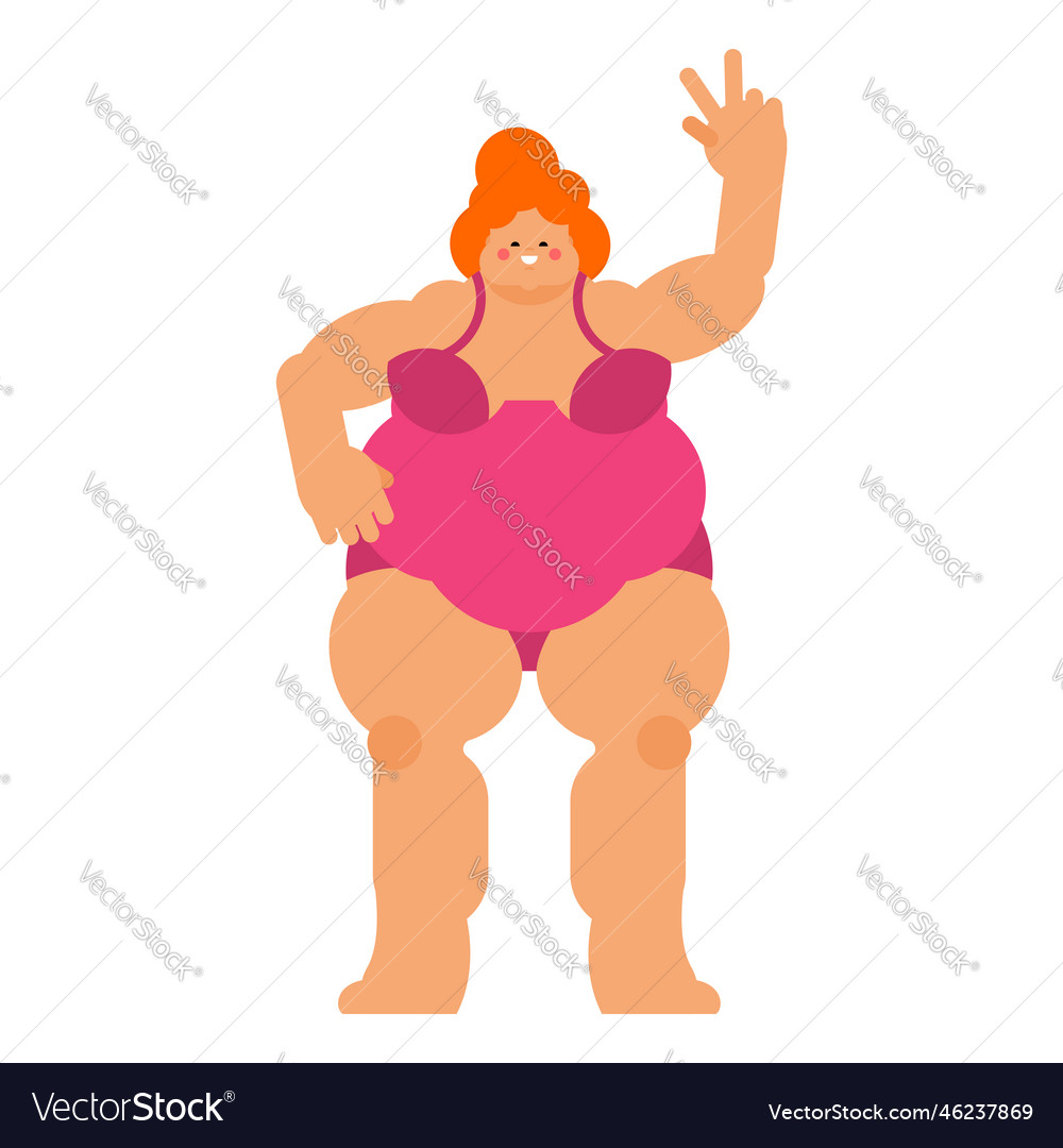 Body-positivity fat cheerful woman