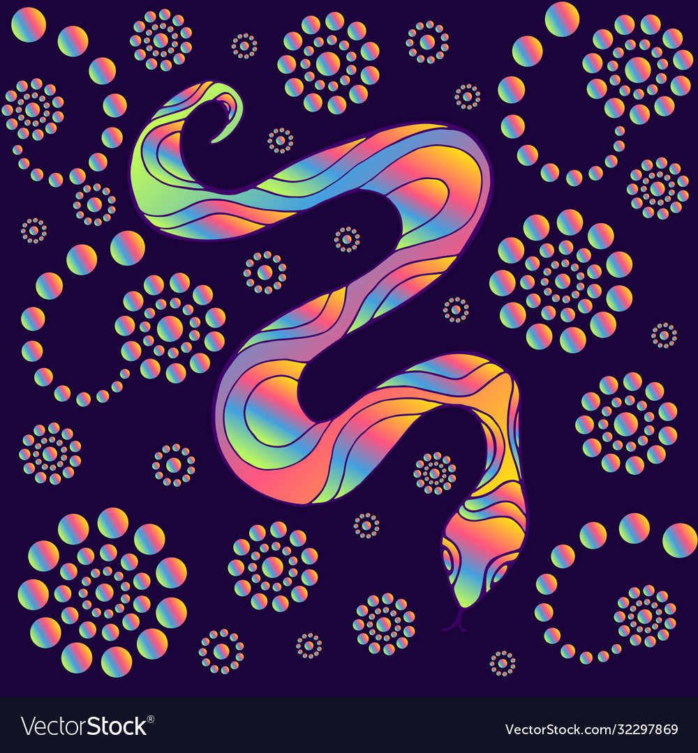 Helle bunte Schlange Neon Gradientenfarbe vector image Helle bunte Schlange Neon Gradientenfarbe