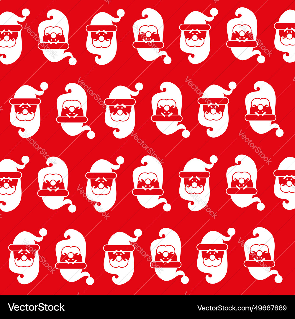 Christmas season pattern design hand drawn santa Vector Image