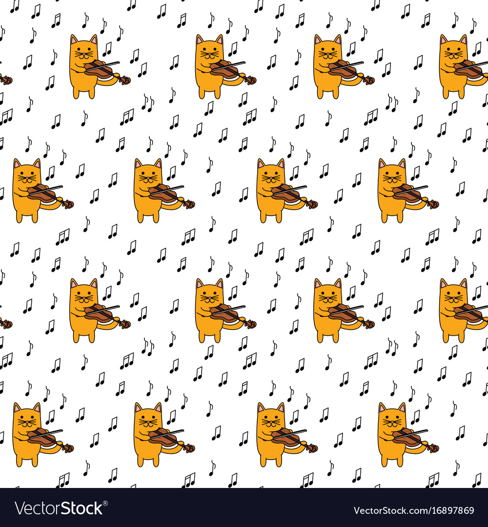 Cute Cat Music Pattern