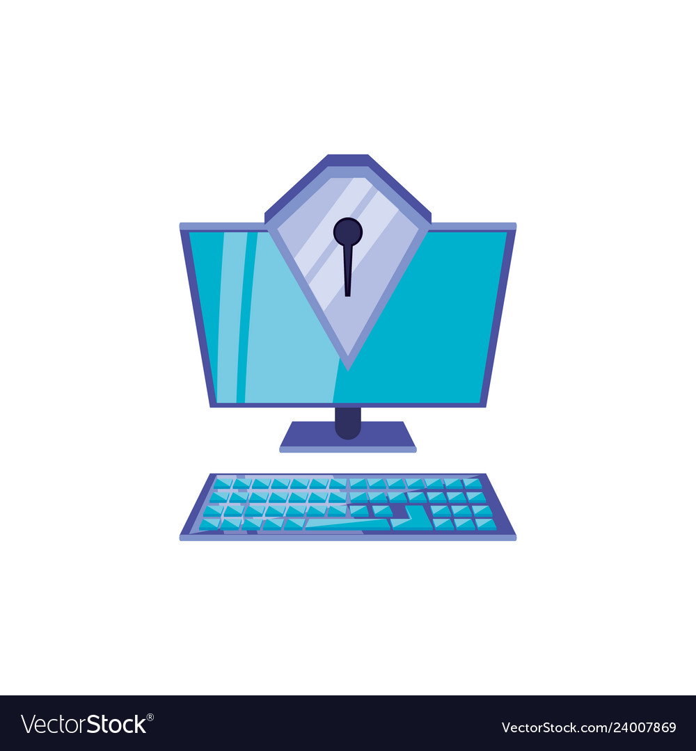 Desktop computer with shield secure