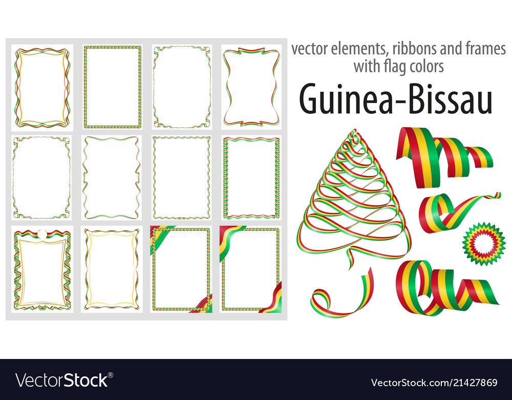 Elements ribbons and frames with flag colors vector image Elements ribbons and frames with flag colors