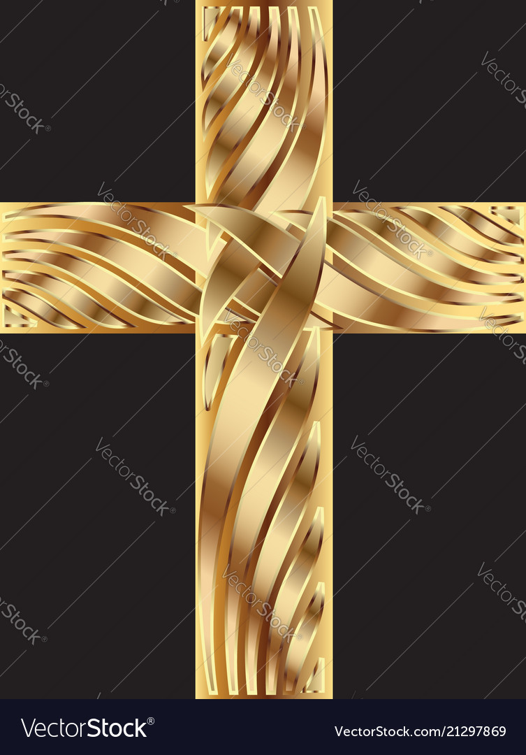 Gold cross symbol Royalty Free Vector Image - VectorStock