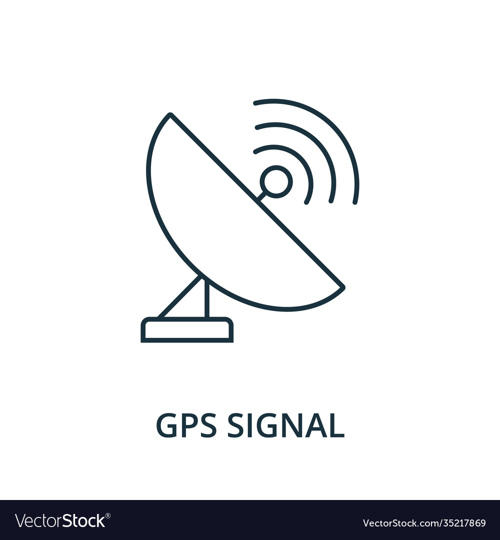 Gps signal icon line style element from