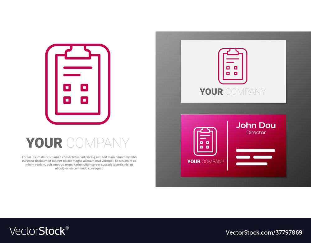 Logotype line exam sheet with check mark icon