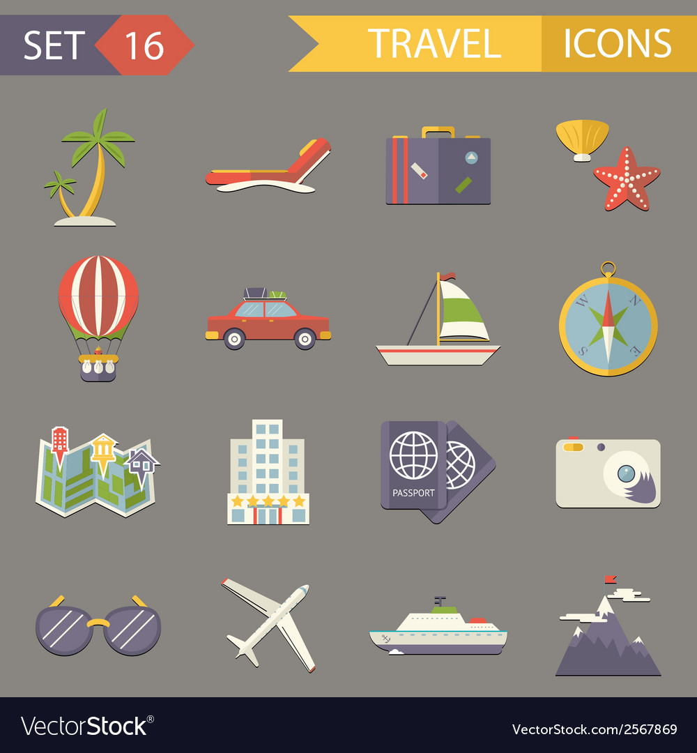 Retro travel rest symbols tourist accessories