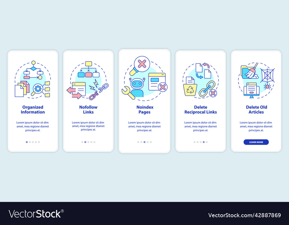 Search engine optimization principles onboarding Vector Image Search engine optimization principles onboarding